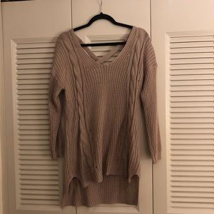 Tan detailed back sweater